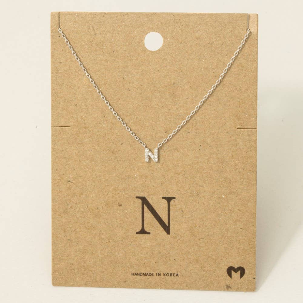 Fame Accessories - Vendita all'ingrosso Collana con ciondolo/pendaglio - Mini collana iniziale con strass33