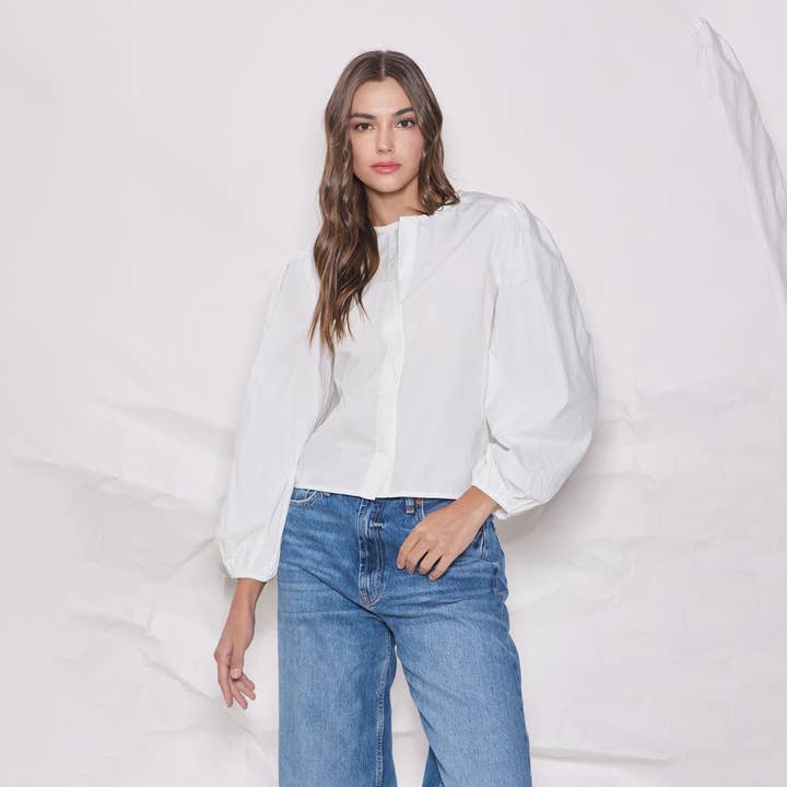 Blusa com Mangas de Volume por atacado de Able