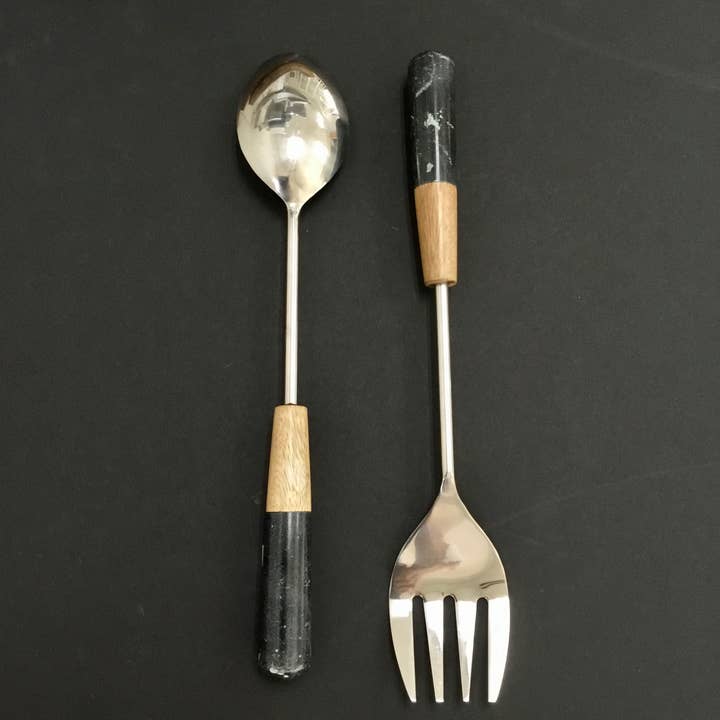 India Handicrafts Inc - Wholesale Serving Utensil - Marble/Stone Servers Set - 3 Colors6