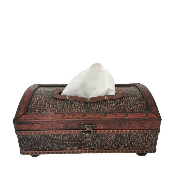 Boxman - Wholesale Tissue Box - Tissue Box with Alligator Leather1