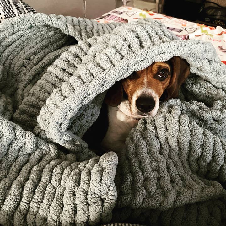 Chenille Chunky Knit Blanket for wholesale by Holly’s Hobbies