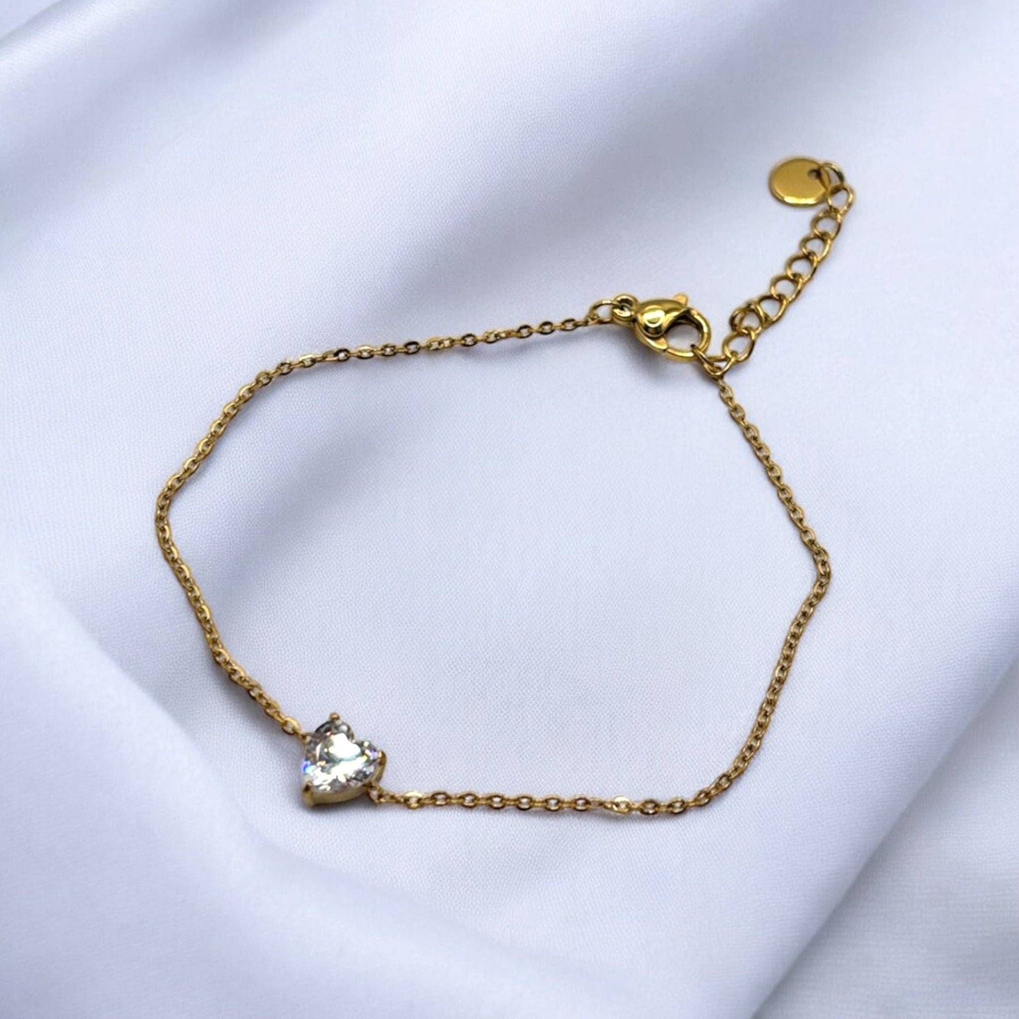 DUESTELLE ITALIA - Vendita all'ingrosso Braccialetto con ciondolo/pendente - CORINNE - Braccialetto in acciaio con cuore in zircone2