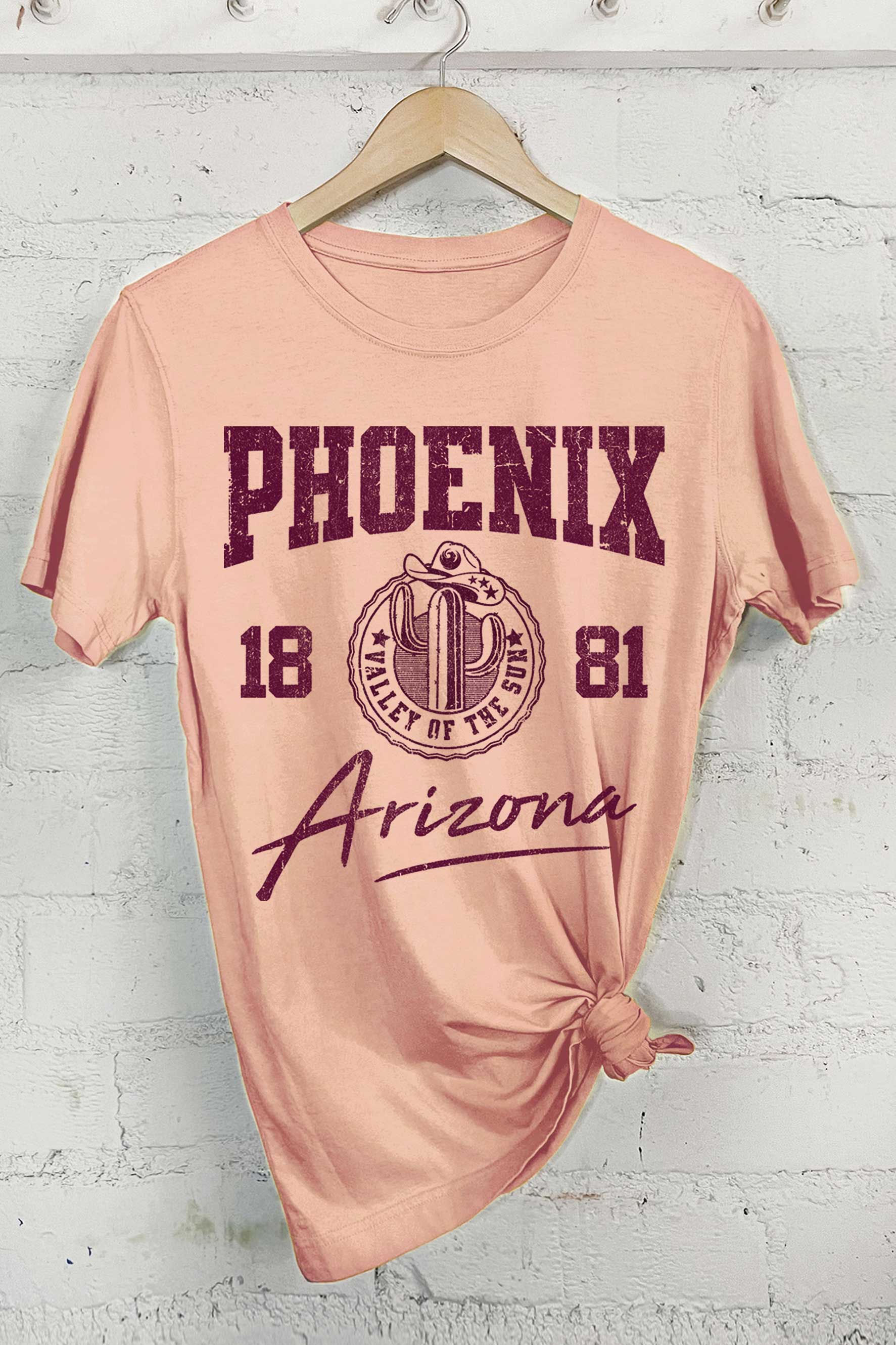 Rustee Clothing - Wholesale Screen Printed T-Shirt - Women's - PHOENIX ARIZONA VALLEY OF THE SUN 1881 GRAPHIC TSHIRTS5