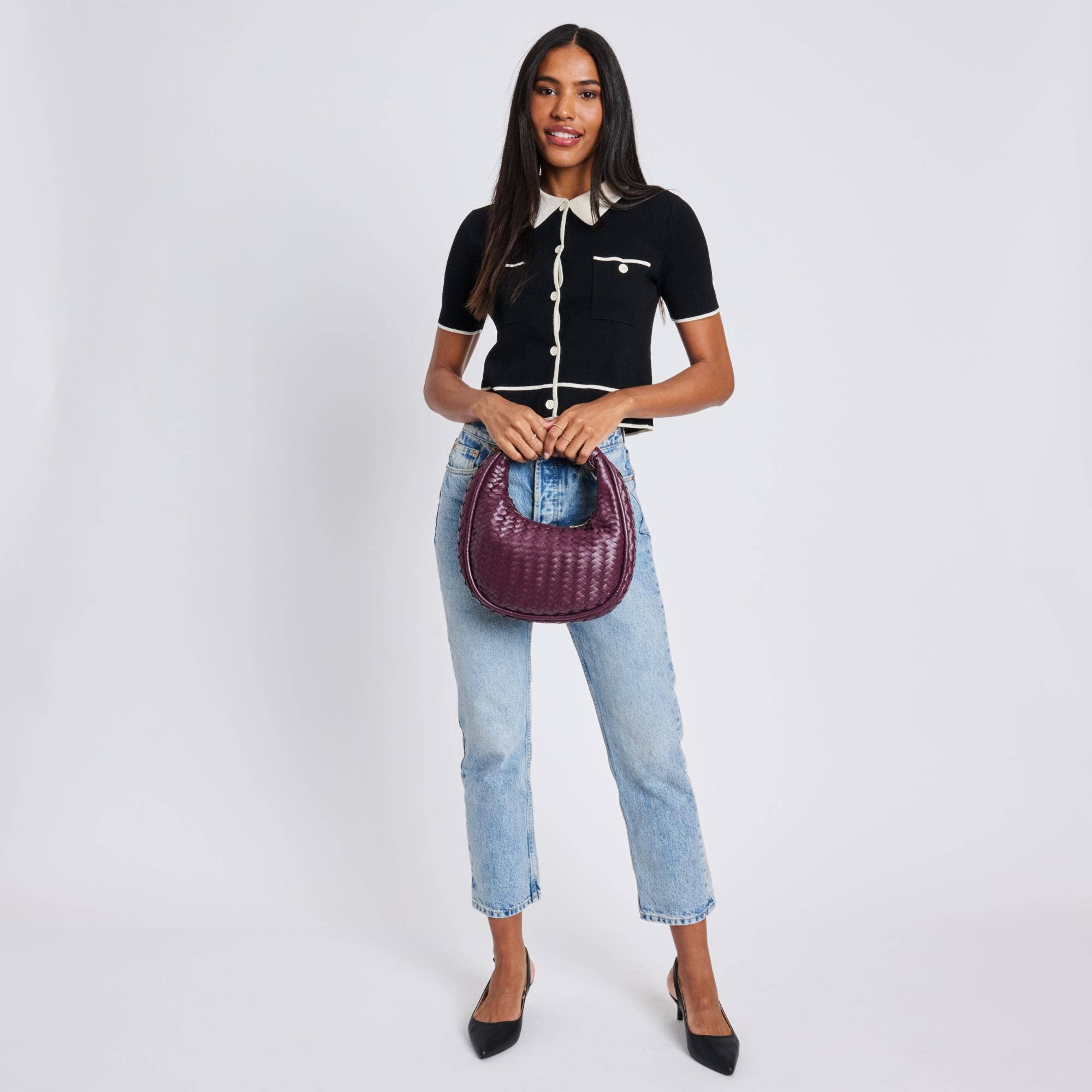 Moda Luxe - Vente Pochette – femme - Pochette tissée Cassidy en cuir vegan22