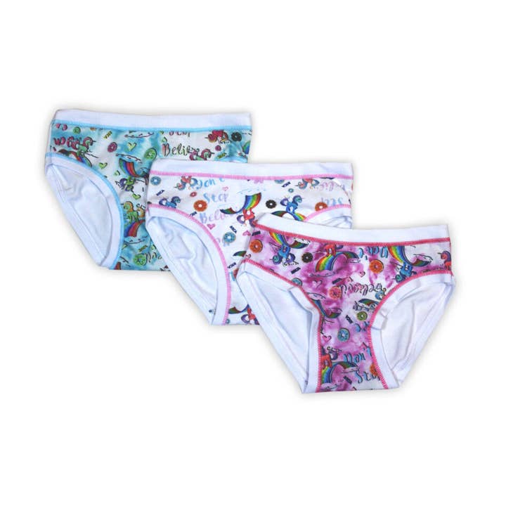 Evidence - Wholesale Underwear - Kids - Cotton Girls Panties Unicorn Pattern 3 Pieces0