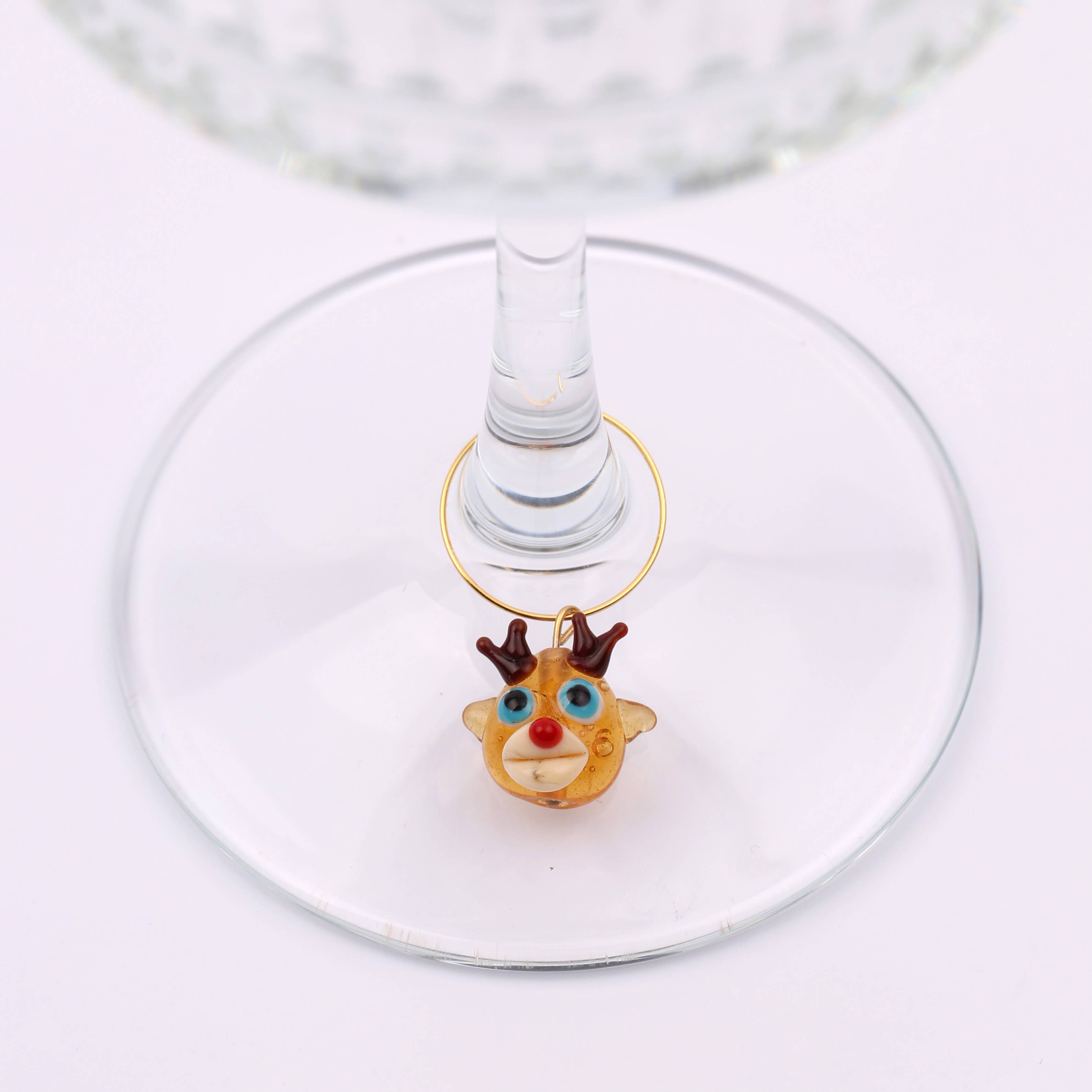 Adamodart - Venta al por mayor Charms de vino - Adorno de vidrio para copa de vino navideño, decoración para mesa de fiesta9