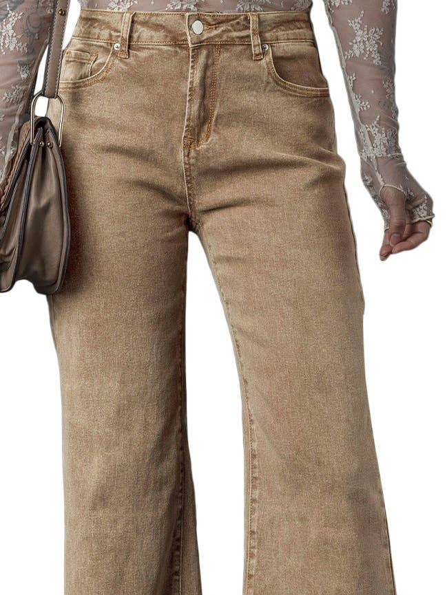 Säuregewaschene Jeans mit hohem Bund und weitem Bein für den Großhandel von Subella