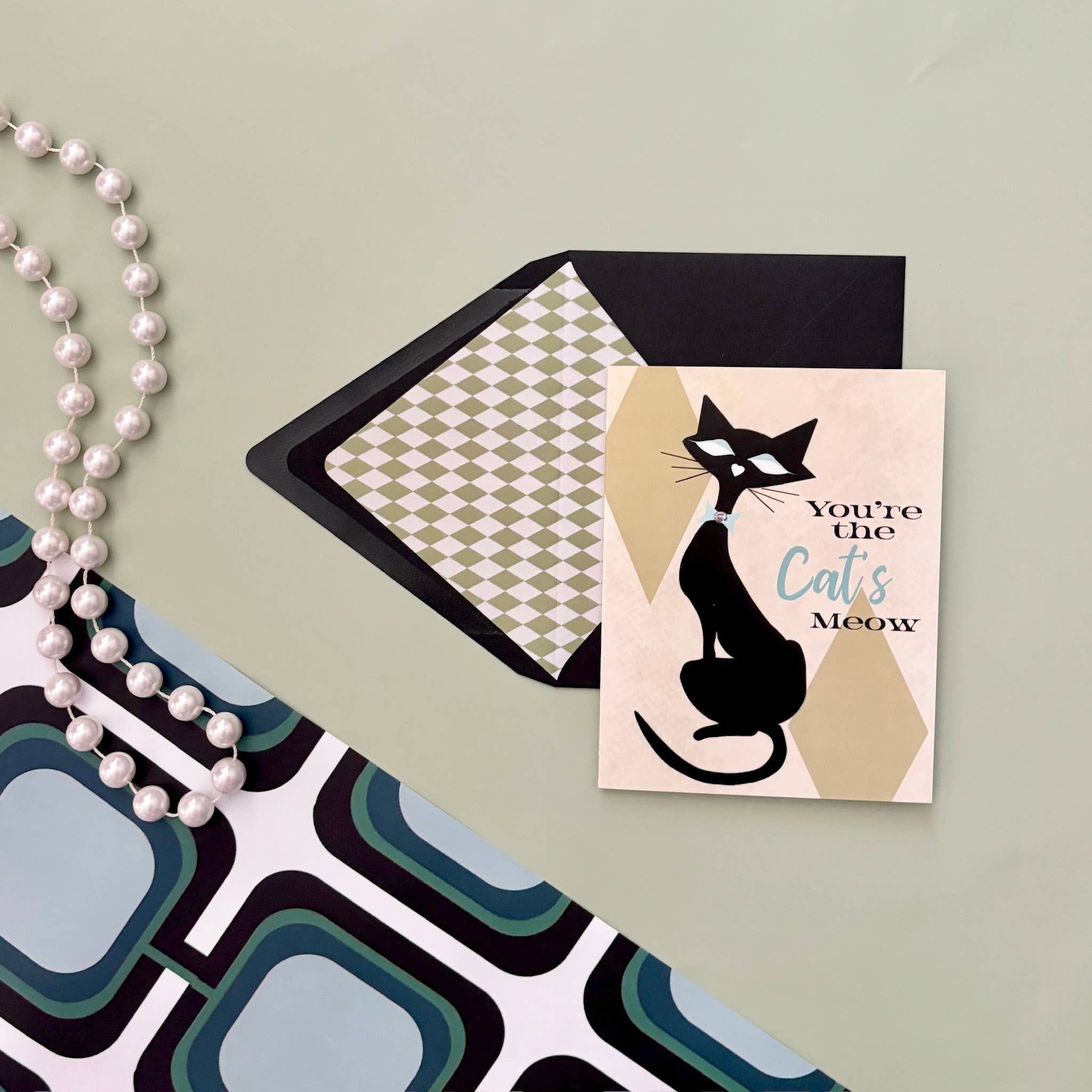 Mod Lounge Paper Company - Vente Carte de vœux classique - Carte de vœux Cat's Meow Everyday4