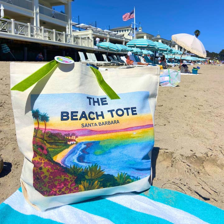 Grand sac fourre-tout en toile papillon pour la plage Santa Barbara pour la vente par Chloe Marie Hourdequin Designs