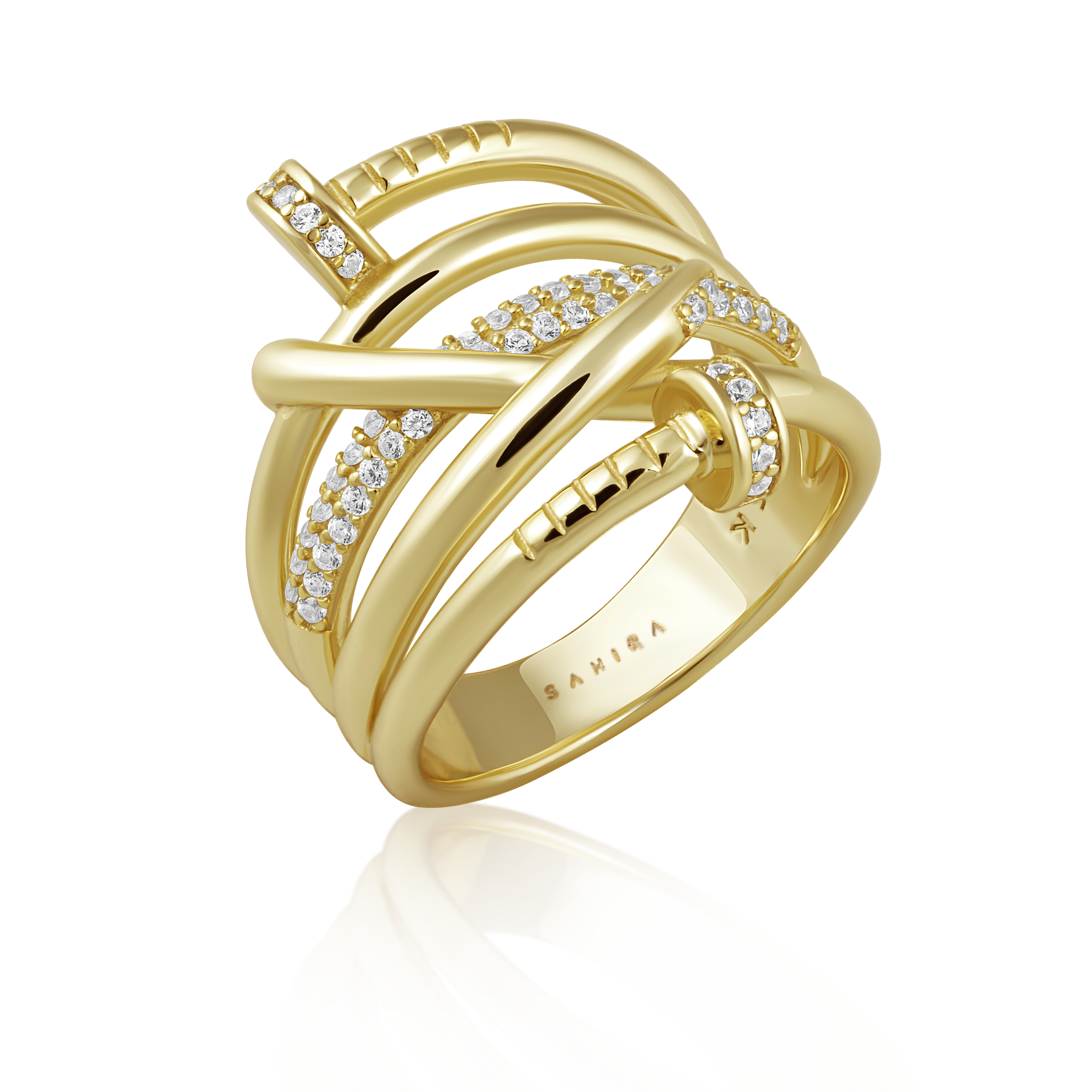 Sahira Jewelry Design - Wholesale Multi-Stone Ring - Sabrina Pave Nail Ring0