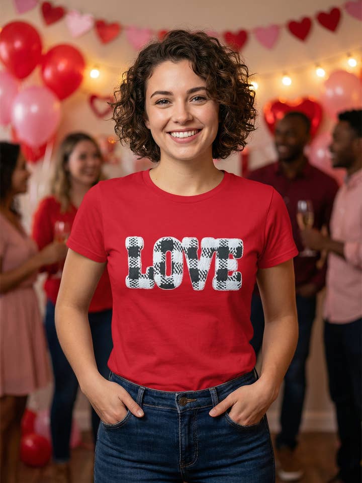 BC DTF PLAID LOVE TEES, T-SHIRTS, T-SHIRTS, pour la vente par L&B Life