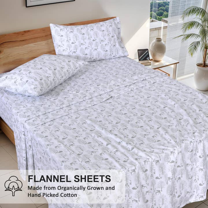 Ruvanti - Wholesale Sheet Set - RUVANTI Organic Flannel Sheets For All Seasons - Breathable & Super Soft - 4 Pcs by Ruvanti46