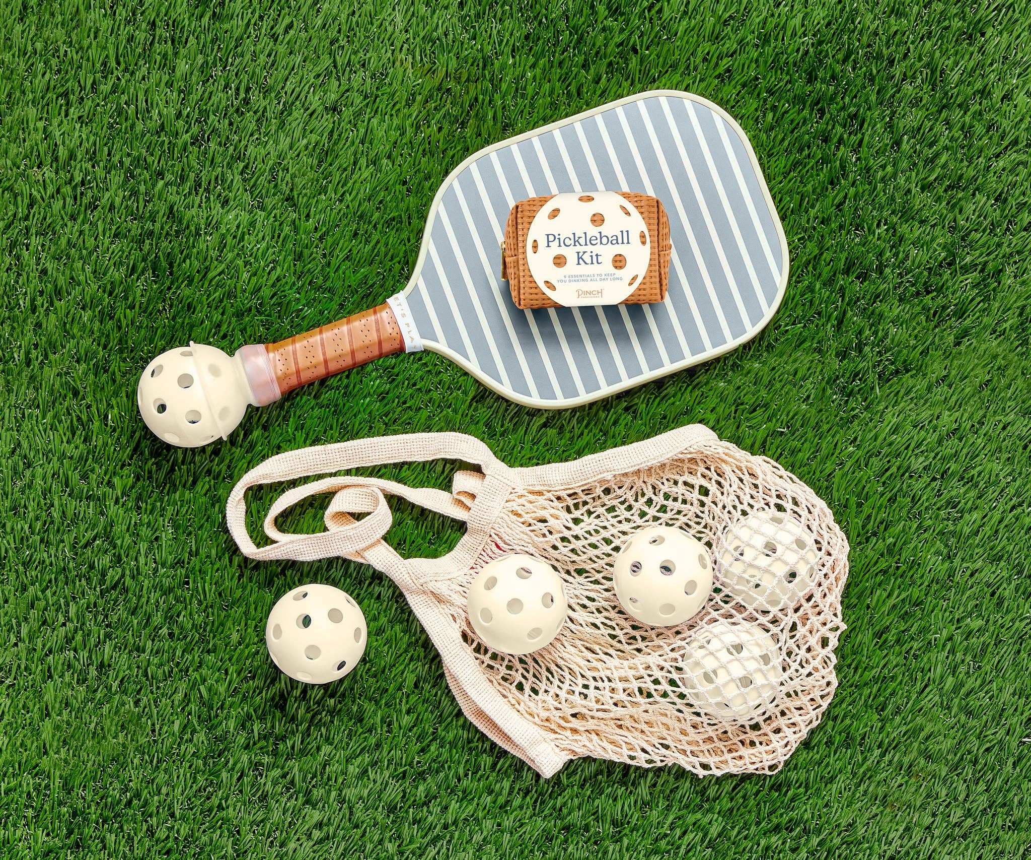 Cognac Pickleball Kit | Basketweave, Father's Day Gifts for wholesale on Faire2