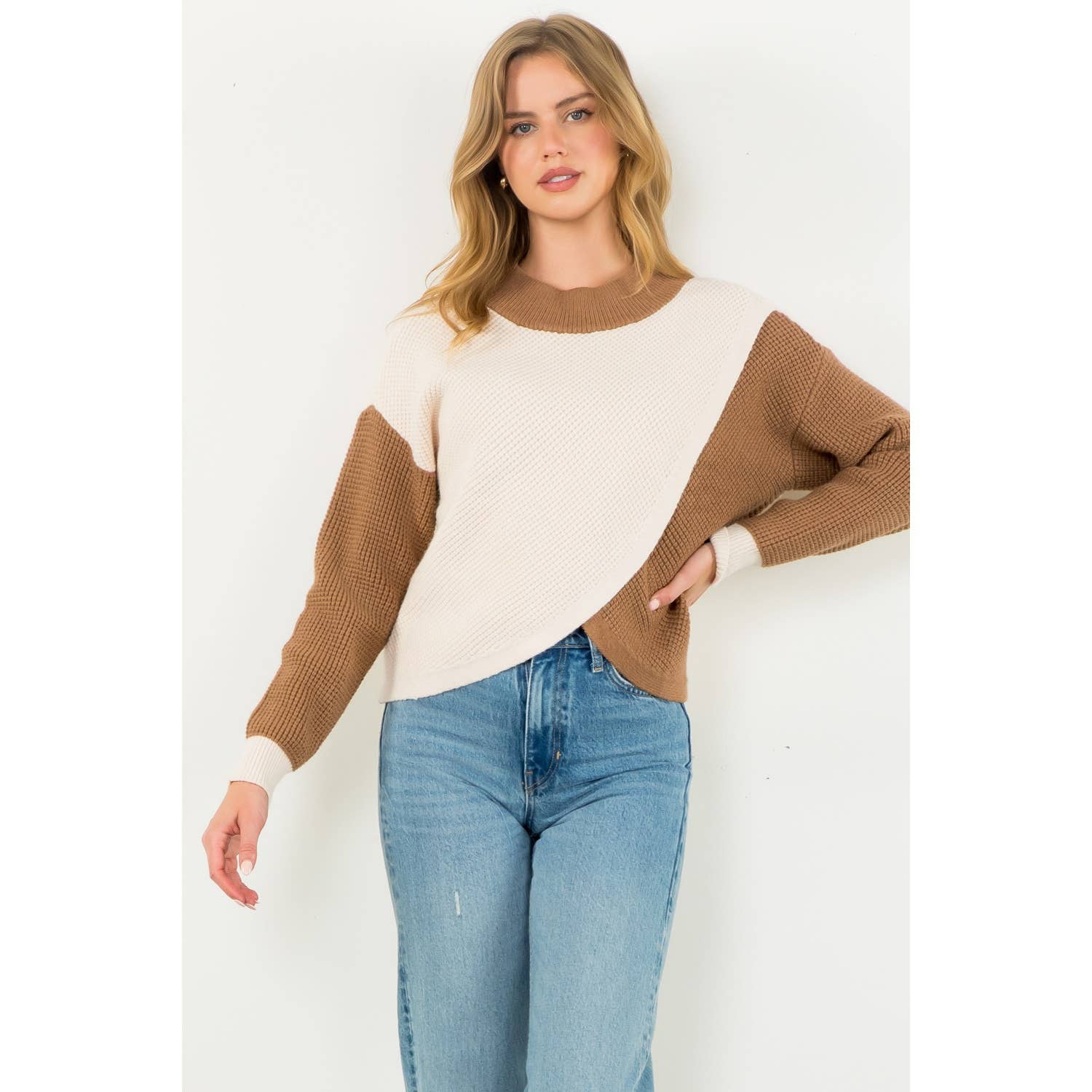THML - Wholesale Knit Sweater - Women's - Colorblock Knit Sweater18