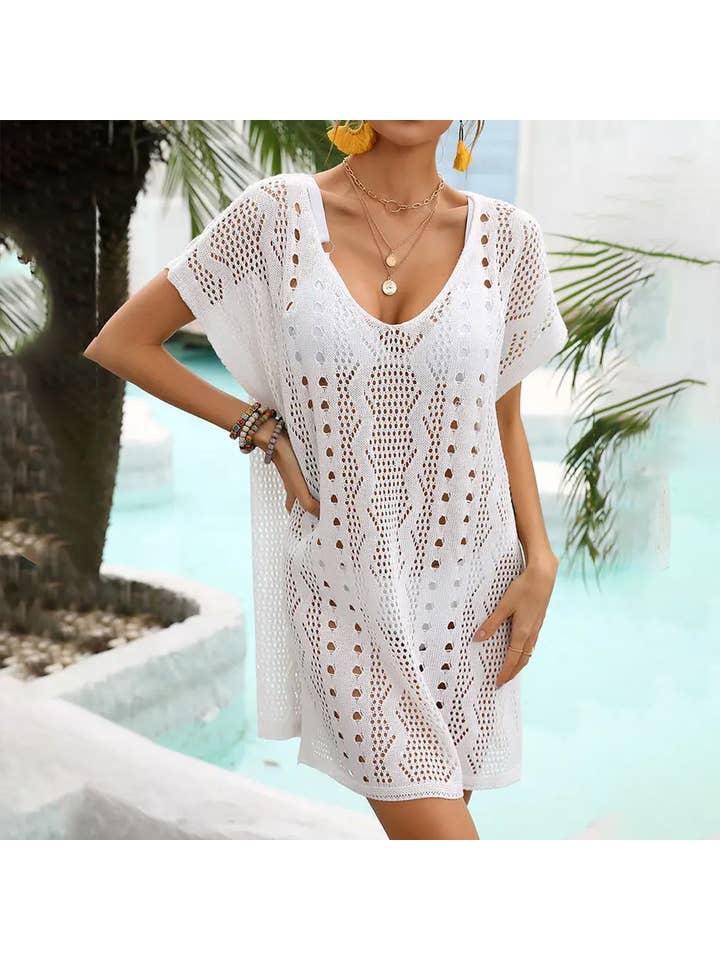 Lily Clothing - Wholesale Swim Cover Up - Women's - CWMW0022_SIDE SLIT HOLLOW KINTTED SWIMWEAR COVER UP10