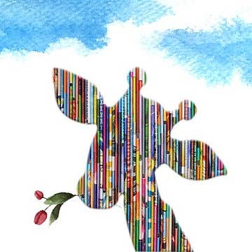 Loving Nature - Vente Carte de vœux classique - Carte girafe fabriquée à la main par Recycled Magazine4