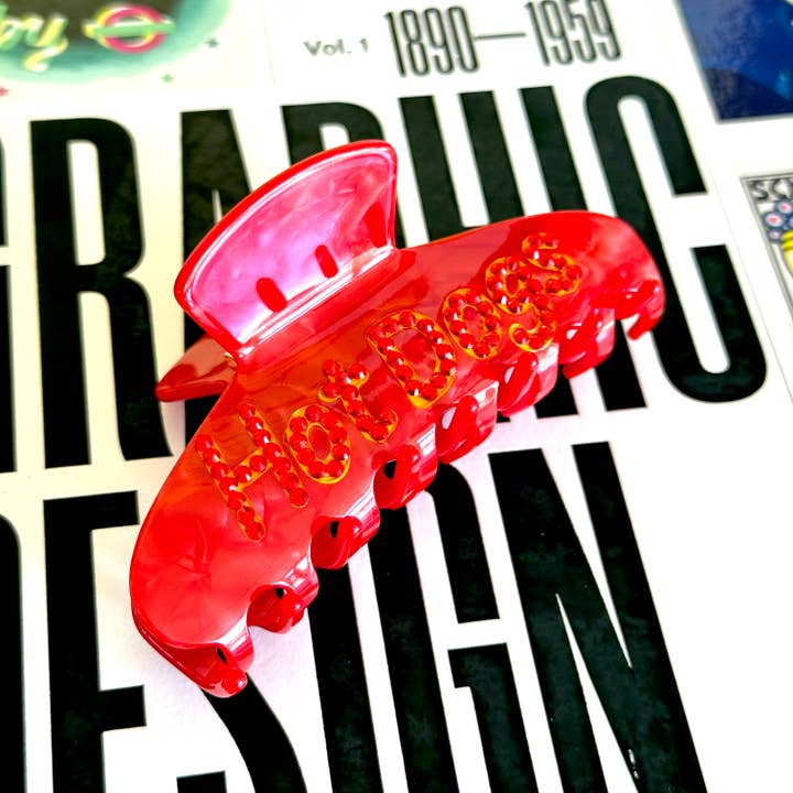 The Silver Spider - Wholesale Hair Clip - Women's - Hot Dogs word Rhinestone Hair Claw clip novelty accessories 1