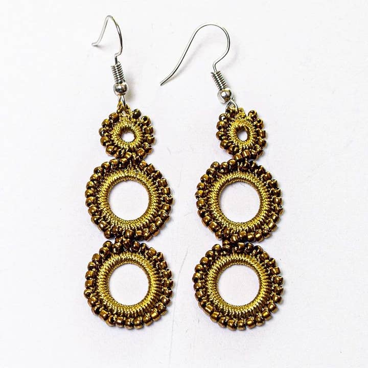 Pendientes Desfile de Círculos FCE020 para venta al por mayor de Silk Wool and Bijoux