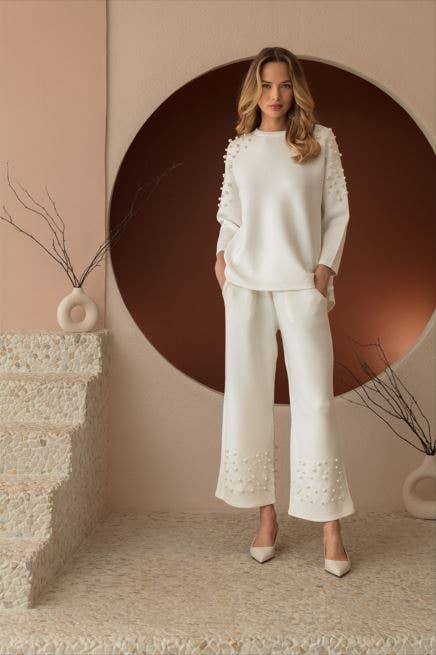 Joh Apparel - Wholesale Knit Top - Women's - Fiona Stretch French Scuba Pearl Top23