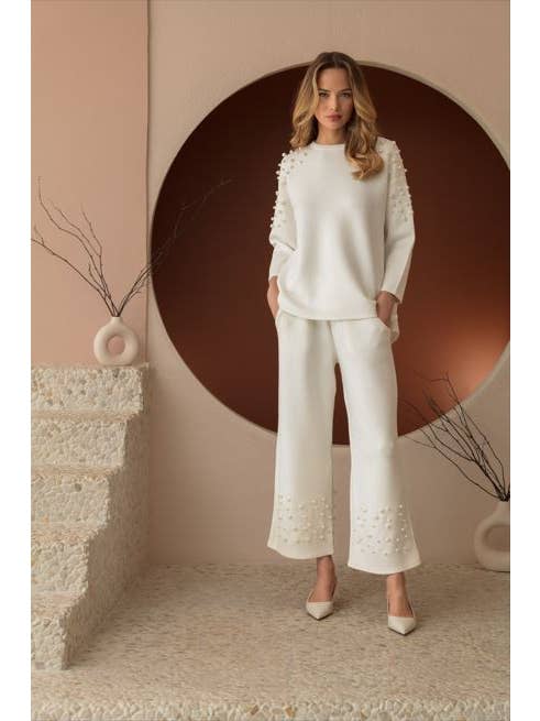 Joh Apparel - Wholesale Knit Top - Women's - Fiona Stretch French Scuba Pearl Top23