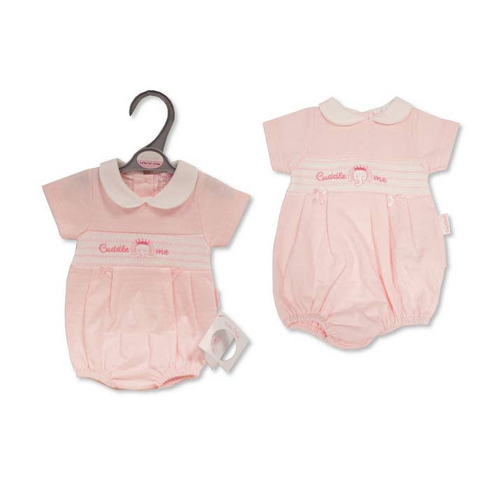 Premature Baby Girls Romper with Smocking - Cuddle Me for wholesale by Sheldon International