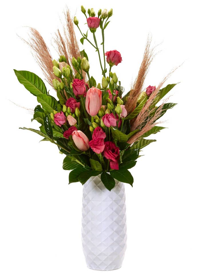 The Amaranth Vase - 10" Smarter Vase for Floral Care in White Diamond for wholesale by Amaranth Vase Company