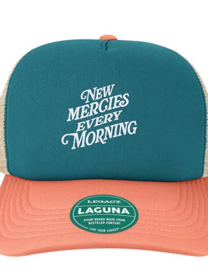 Casquette de camionneur en mousse New Mercies en saumon/Marine WHOLESALE pour la vente par Rohi Clothing