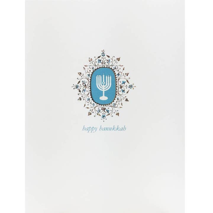 lumia designs - Wholesale Hanukkah Card - Menorah Filigree Hanukkah Card