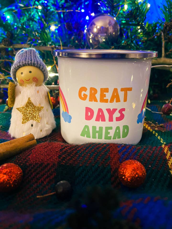 Great Days Ahead Emaille Mok 11oz voor wholesale door boki