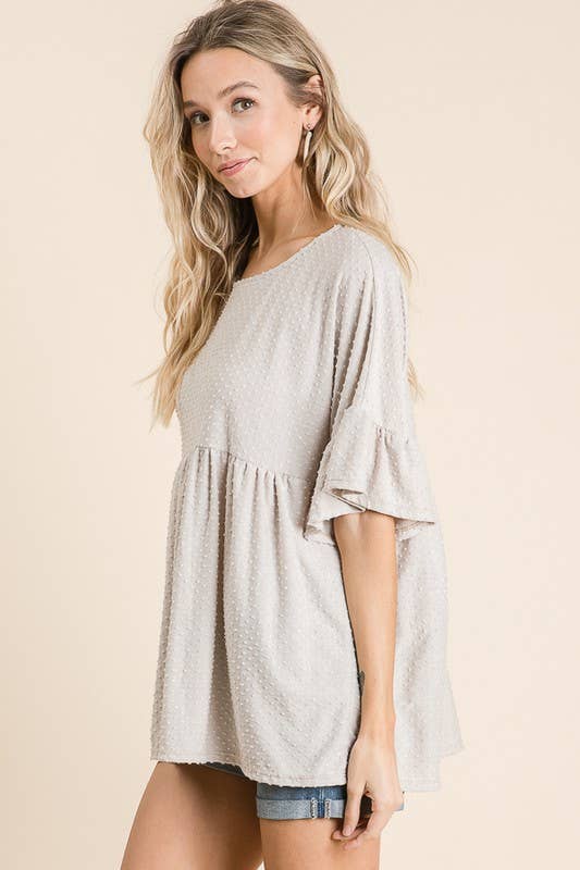 lovely melody – wholesale Tunic – Women’s – LMT1519-Belle's Swiss Polka Dot Baby Doll Tunic5