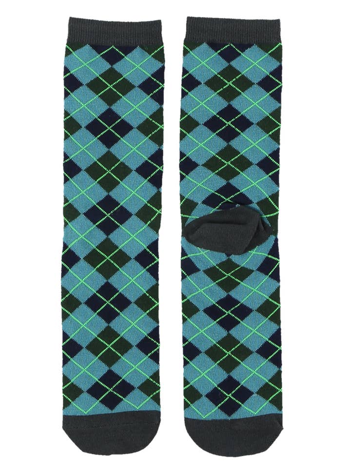 Golf Argyle Crew Sock One Size for wholesale by Lazy One