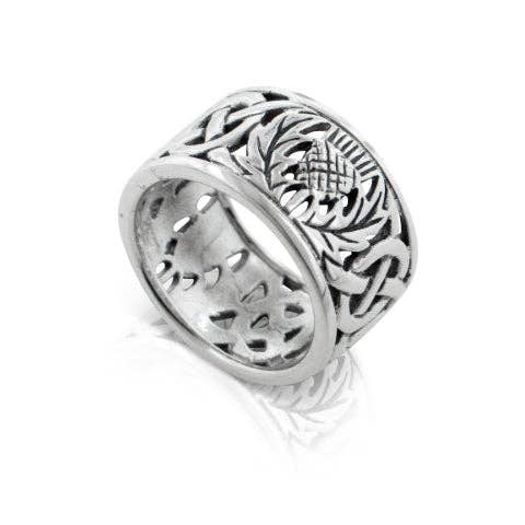 Silver Insanity – Großhandel Ehering/Ring – Hochzeitsring aus Sterlingsilber mit schottischem Distel-Celtic-Knoten, 11 mm breit2