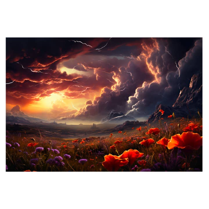 The Naughty Equestrian - Wholesale Everyday Greeting Card - Nature's Drama: Thunderstorms and Wildflower Serenity Greeting Card1