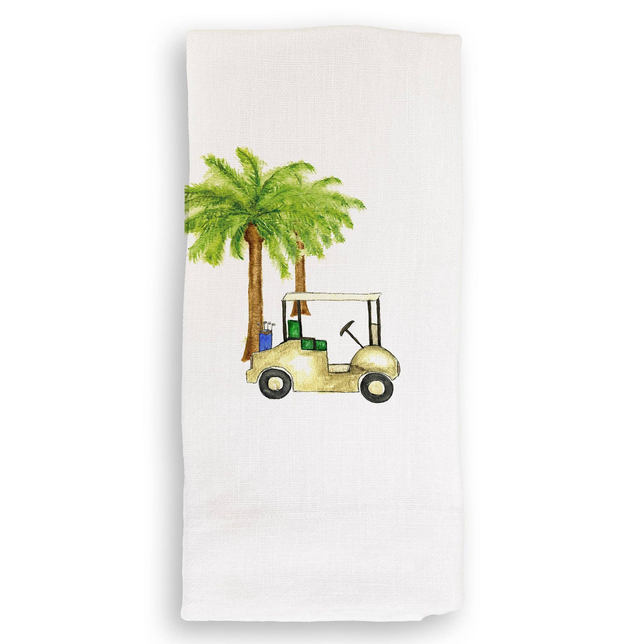 French Graffiti - Wholesale Tea Towel - Golf Cart with Palm Trees2