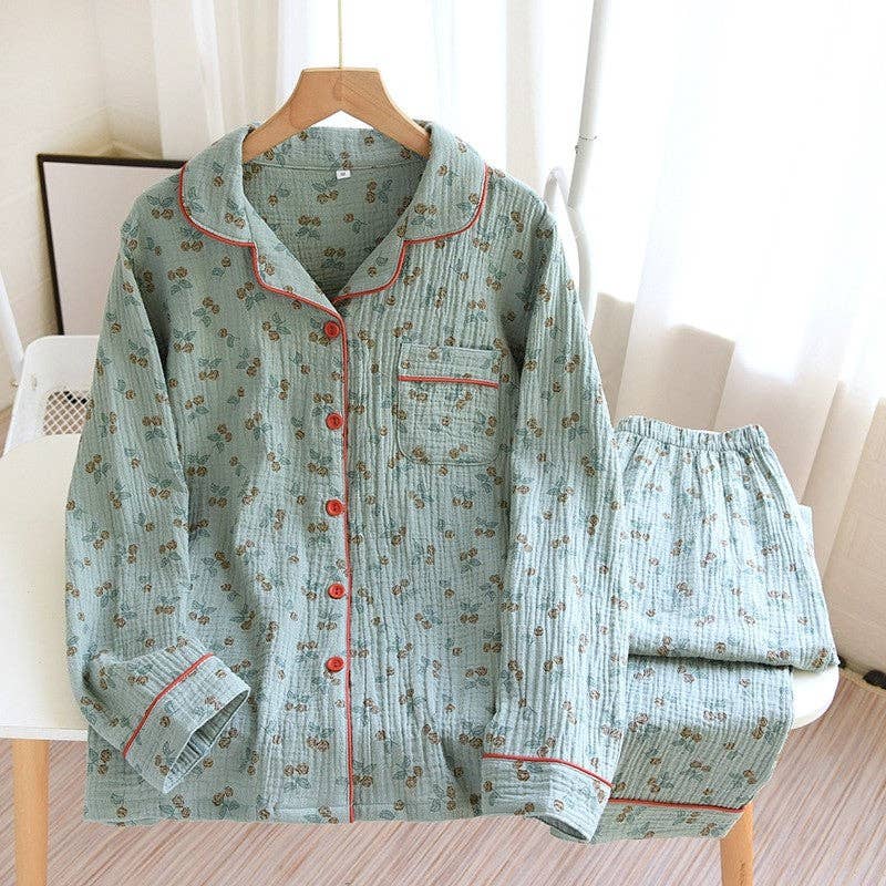 Sheer Trend - Wholesale Sleepwear Set - Women's - Printed Long Sleeve Pajama Set0