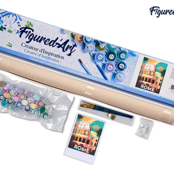 Figured'Art – Engroshandel DIY-hobbysæt – Mal efter tal Rejseplakat Rom4