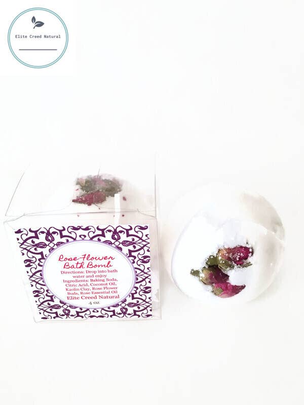 Elite Creed Natural LLC - Vente Bombe de bain/poudre effervescente pour le bain - Bombe de bain fleur de rose1