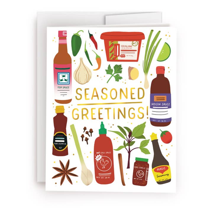 Seasoned Greetings Greeting Card for wholesale by Happy Little Paper Co
