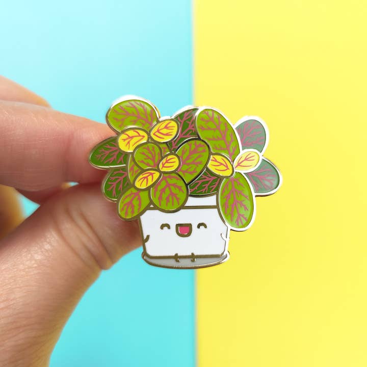 Fittonia Skeleton Hard Enamel Pin for wholesale by Home by Faith