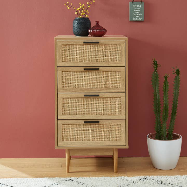 BAITA - Wholesale Bedroom Furniture - AMANA rattan cane 4-drawer chest