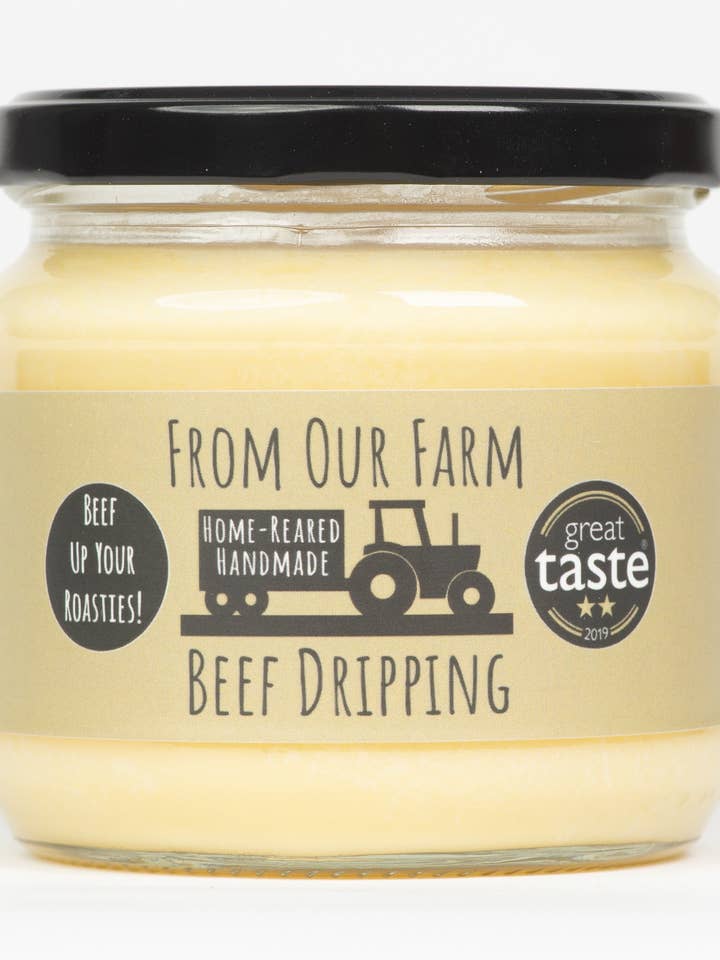 Jarred Beef Dripping - Award-winning, grass-fed tallow for wholesale by From Our Farm