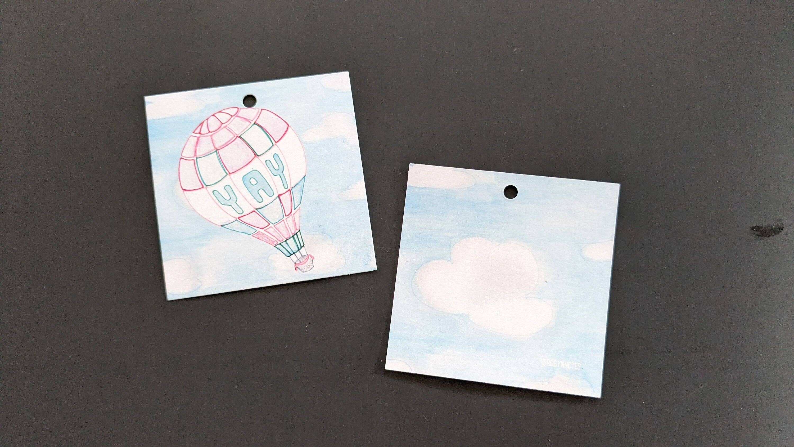 Robynnotes, LLC - Wholesale Gift Tag - Yay Pink Hot Air Balloon Gift Tags- Set of 40