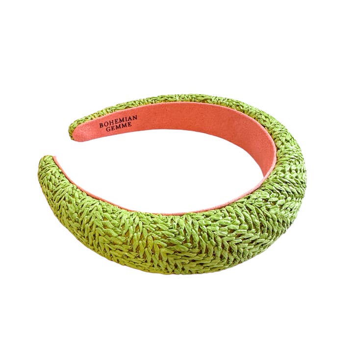BOHEMIAN GEMME - Venta al por mayor Cinta para el pelo - Mujer - Diadema delgada de rafia verde