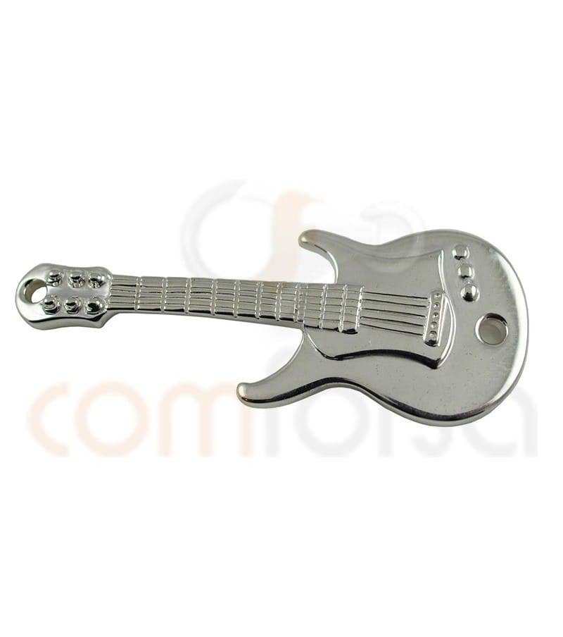 COM FORSA SL - Vente Breloques/médailles personnalisées - Intercalaire guitare 35 mm argent 9250