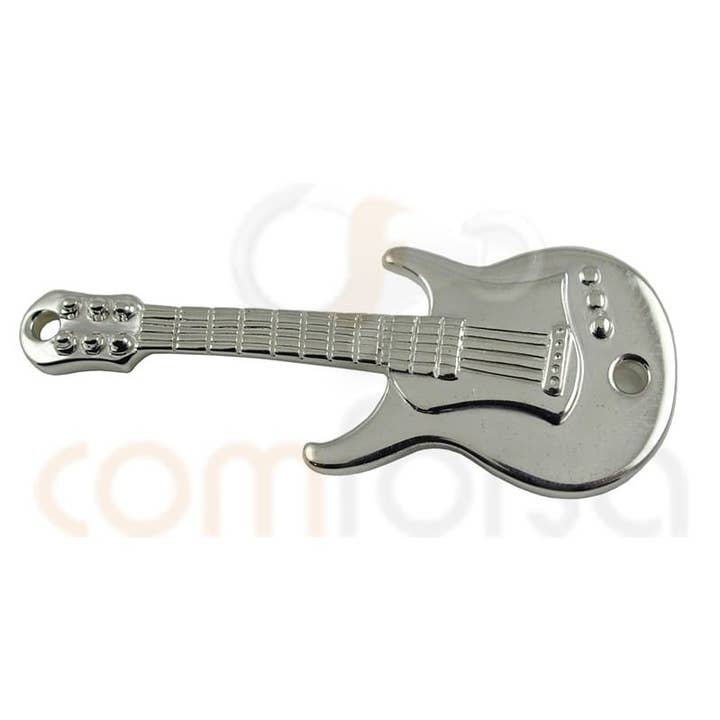 COM FORSA SL - Wholesale Individual Charm/Pendant - Sterling silver 925 guitar connector 35 x 13.5 mm0
