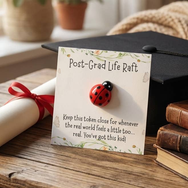 Graduation Ladybug Pocket Hug Keepsake Token for wholesale by Pocket Hugs Co