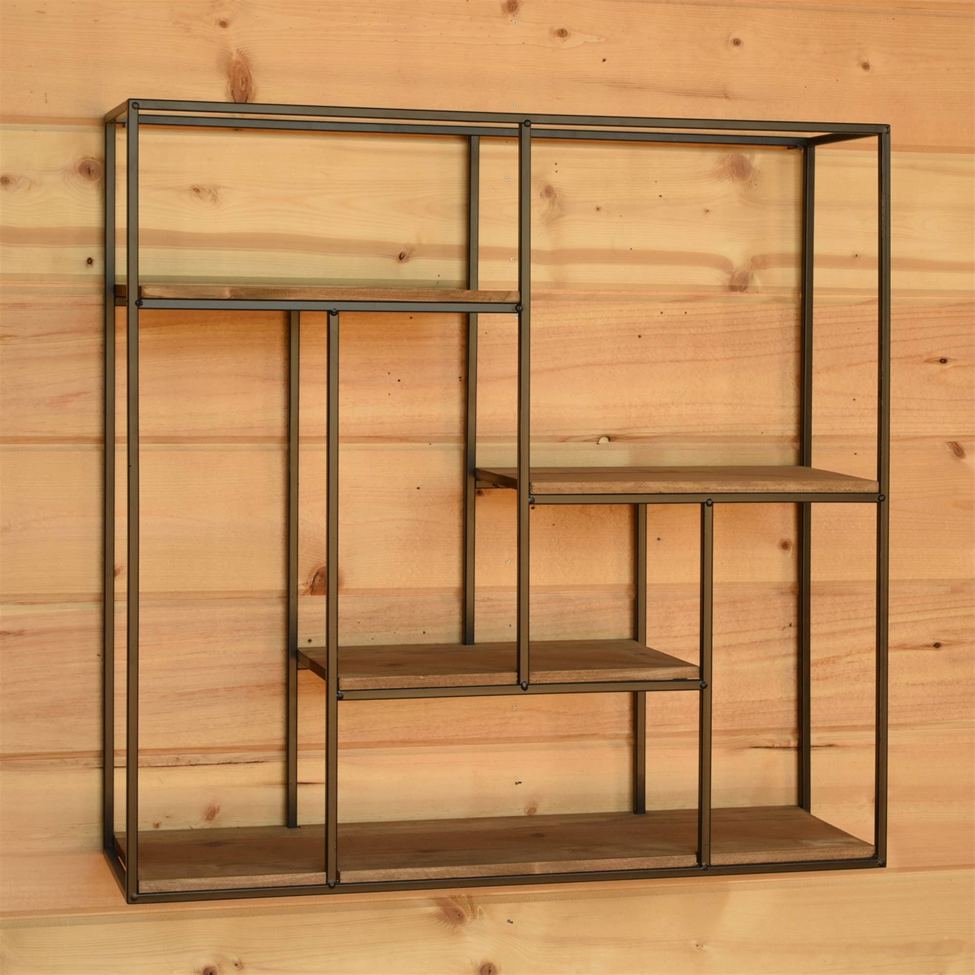 HomArt - Wholesale Wall Mounted Shelf - Mills Shelf, Wood and Iron - Black & Wood2
