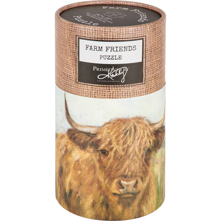 Primitives by Kathy - Wholesale Puzzle - Adult - Highland Cow Puzzle