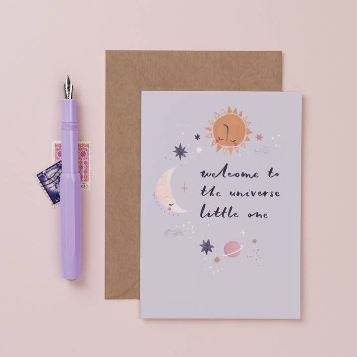 Sister Paper Co. - Wholesale Baby Card - Universe New Baby Card | Gender Neutral Baby Card | Unisex