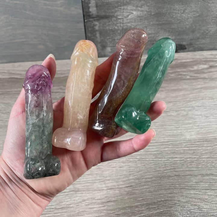 Keystone Crystals – wholesale Dekorativ statyett – Fluorit fallisk skulptur – Kristallfigur för detaljhandel